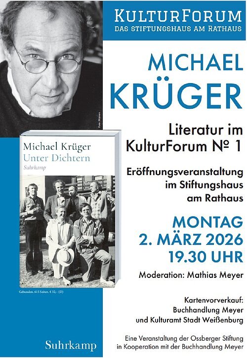 Plakat Michael Krüger Veranstaltung am 02.03.2026 im Kulturforum