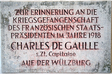 Wülzburg Gedenktafel Charles de Gaulle